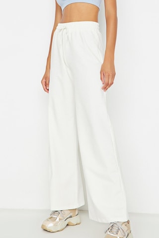 Pantalón wide leg de tiro alto - Blanco
