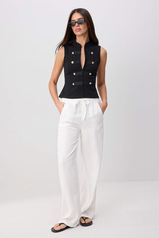 Vaquero wide leg de tiro alto - Crudo