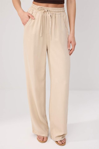 Vaquero wide leg de tiro alto - Beige