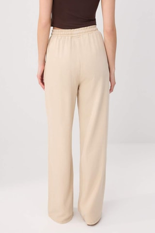 Vaquero wide leg de tiro alto - Beige