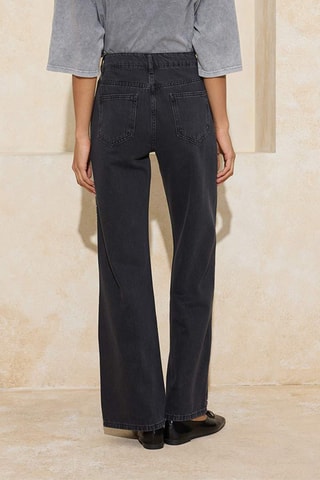 Vaquero wide leg de tiro alto - Negro