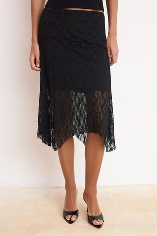 Falda midi - Negro