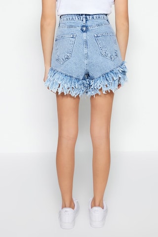 Short vaquero de tiro alto - Azul