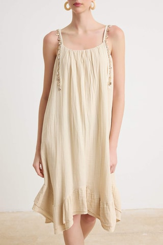 Vestido midi - Beige