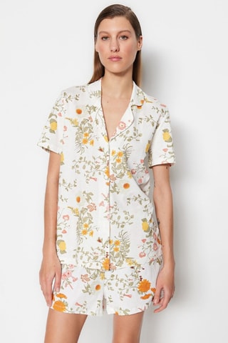 Pijama - Blanco, verde y naranja