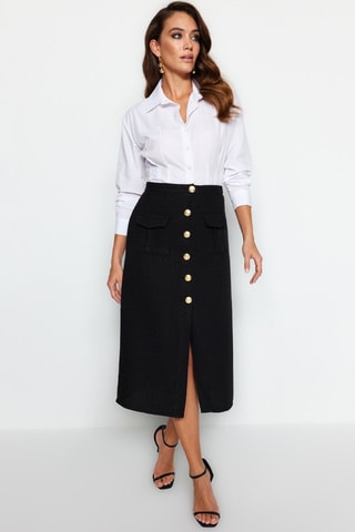 Falda midi - Negro