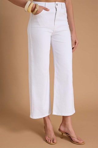Vaquero wide leg de tiro alto - Blanco