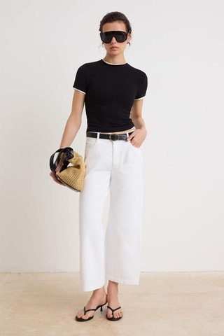 Vaquero wide leg de tiro alto - Blanco
