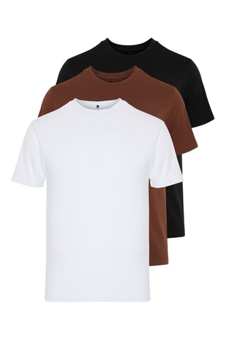 3 camisetas - Negro y marrón