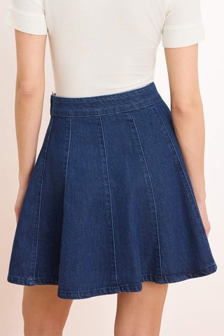 Falda trapecio vaquera - Azul oscuro