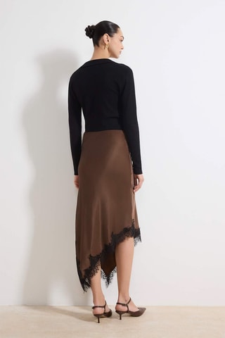 Falda midi - Marrón oscuro
