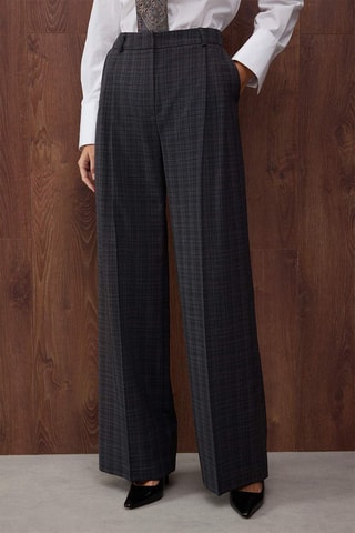 Pantalón wide leg - Negro y gris