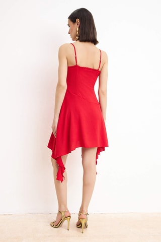 Vestido evasé - Rojo