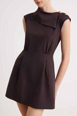 Vestido evasé - Marrón