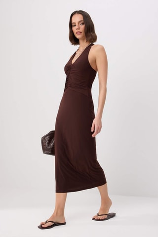 Vestido midi - Marrón