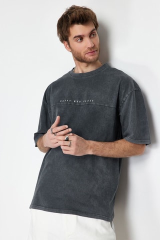 Camiseta oversize - Gris