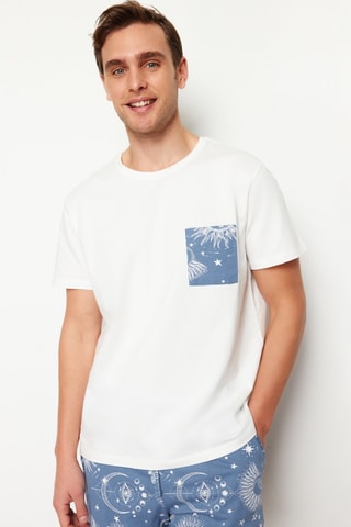 Pijama - Blanco y azul