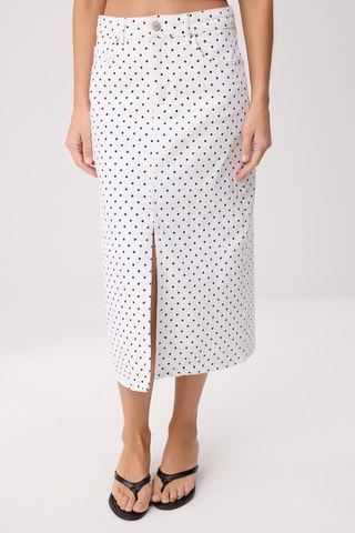 Falda midi vaquera - Blanco