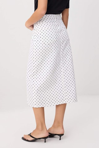 Falda midi vaquera - Blanco