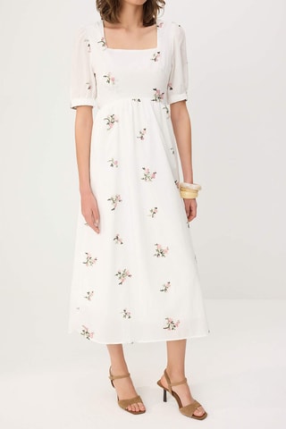 Vestido midi - Blanco