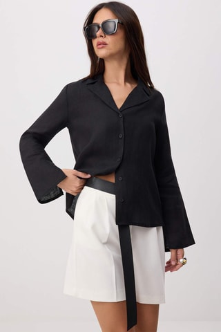 Camisa de lino - Negro