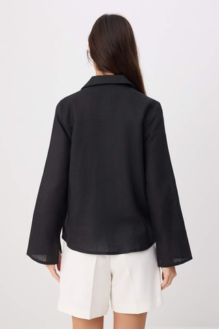 Camisa de lino - Negro