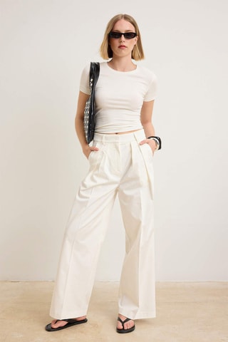 Pantalon wide legs - Blanc