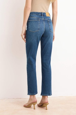 Jean mom taille haute - Bleu foncé