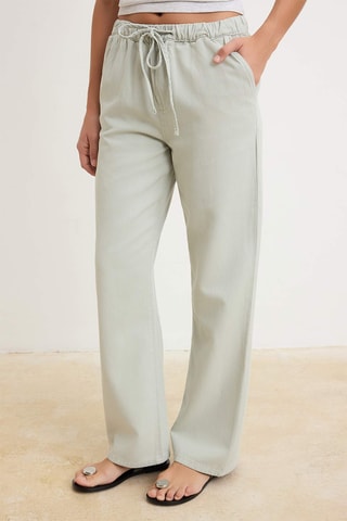 Jean wide legs taille haute - Vert