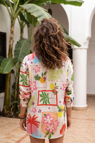 Camisa regular fit de playa - Multicolor