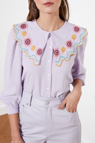 Camisa - Blanco, rojo, amarillo y violeta