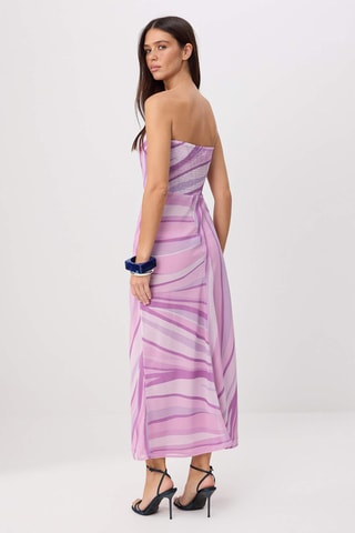 Vestido bustier - Rosa y multicolor