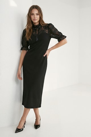 Vestido midi - Negro