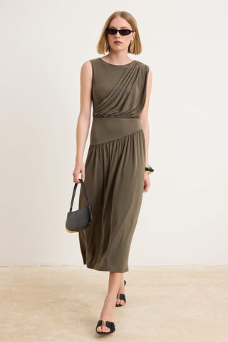 Vestido recto - Caqui