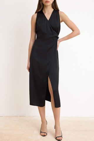 Vestido cruzado - Negro