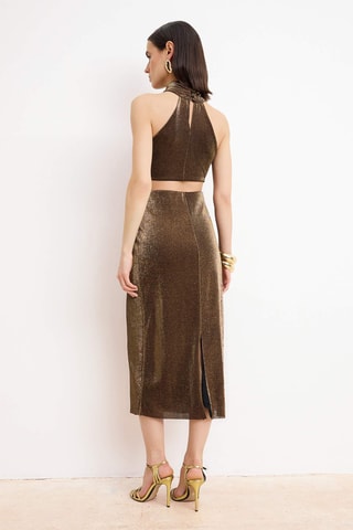 Vestido midi - Dorado