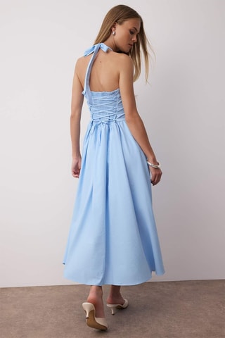 Robe midi - Bleu