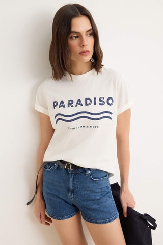 Camiseta regular fit - Crudo