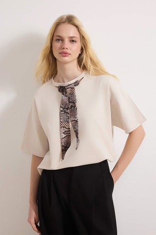 Camiseta oversize - Beige