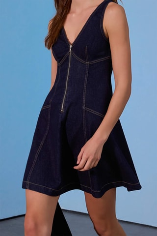 Vestido trapecio vaquero - Azul oscuro