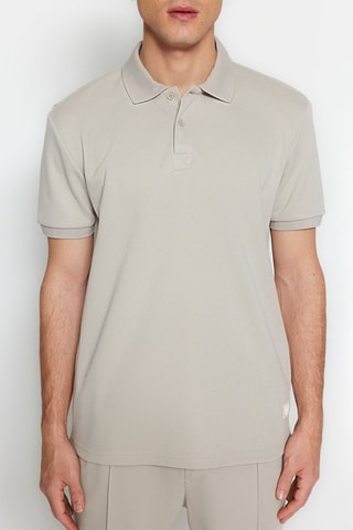 Polo - Blanco, beige y gris
