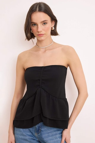 Top bustier - Negro