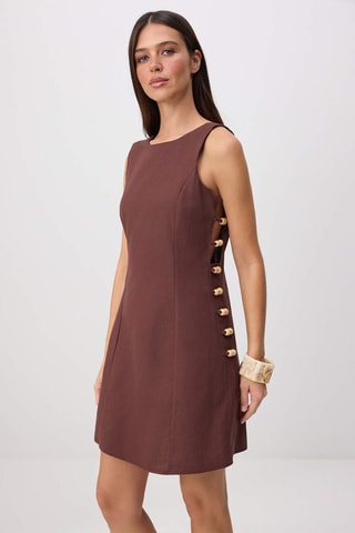 Vestido recto - Marrón