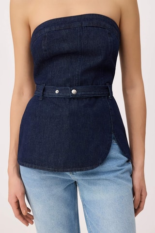 Top bustier en jean - Bleu foncé
