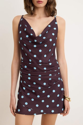 Vestido evasé - Marrón