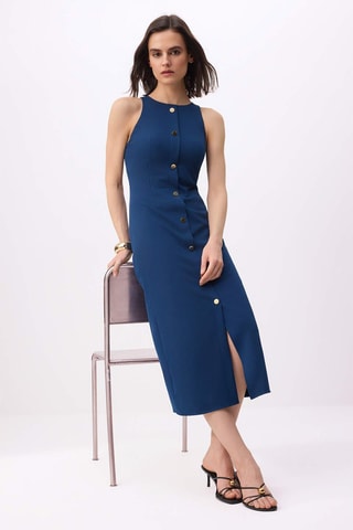 Robe midi - Bleu foncé