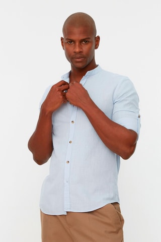 Camisa slim fit - Azul