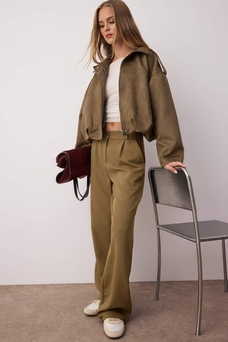 Pantalon wide legs - Kaki