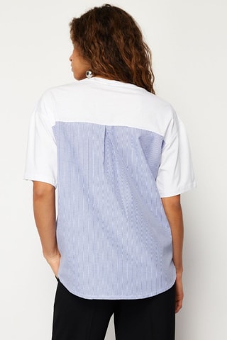 Top - Blanc et bleu