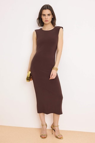 Robe midi - Marron